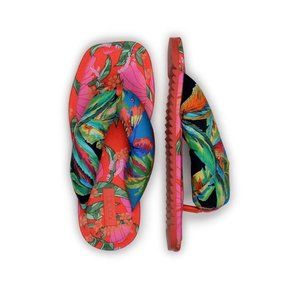 FARM RIO Multi Scarf Puffy Flip Flop SIZE 11